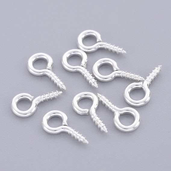 Iron Screw Eye Pin Peg Bails, For Half Drilled Beads