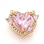 Латунные микро проложить кубического циркония прелести, сердце