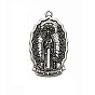 Tibetan Style Alloy Pendants, Oval with Santa Muerte Charms