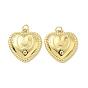 Латунные подвески, сердце прелести, с целью перехода в кольце, стойки покрытие, долговечный, без кадмия и без свинца