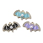 Подвески из сплава хэллоуина с эмалью, летучая мышь, с горным хрусталем и пластиковой жемчужиной