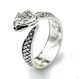 Snake Alloy Open Cuff Rings, Lead Free & Cadmium Free
