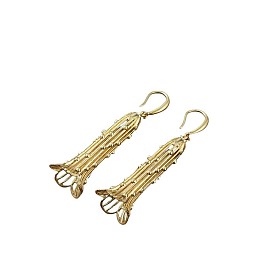 Латунь болтаться серьги, цветок