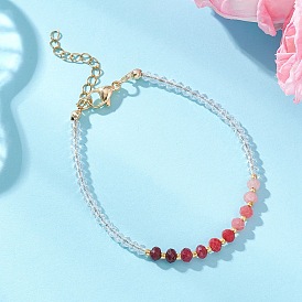 Браслеты из окрашенного натурального малайзийского нефрита и стеклянных бусин для женщин, рондель, градиент цвета