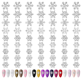 90шт. 9 стили цинковый сплав снежинка кабошон, ногтей декоративные аксессуары