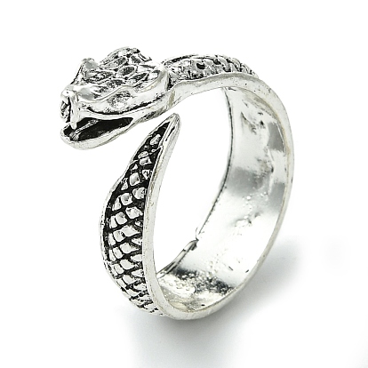 Snake Alloy Open Cuff Rings, Lead Free & Cadmium Free