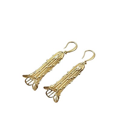 Латунь болтаться серьги, цветок