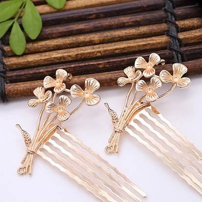 Латунь волос расчески, аксессуары для волос для женщин и девочек, цветок