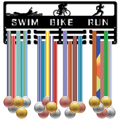 Модная железная вешалка для медалей, настенная стойка для дисплея, 3-линия, с винтами, чёрные