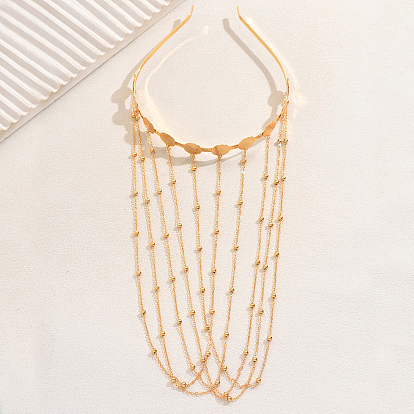 Винтажные резинки для волос с кисточками для женщин, монета и круглые бусины