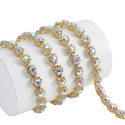 1 Alliage floral et strass thermocollants en résine, garniture en strass, accessoires de costumes