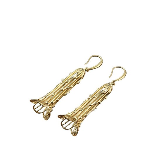 Латунь болтаться серьги, цветок