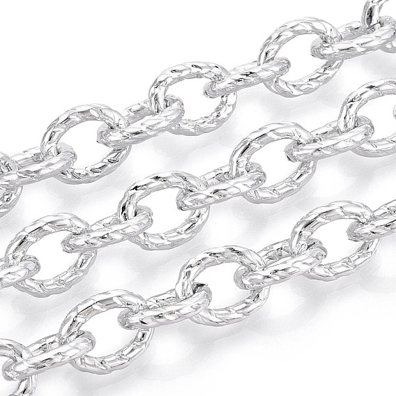 Aluminum Cable Chains, Textured, Unwelded, Oval