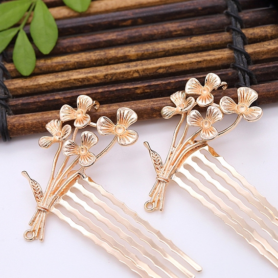 Латунь волос расчески, аксессуары для волос для женщин и девочек, цветок