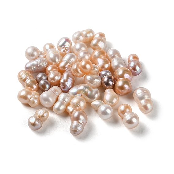 Natural Keshi Pearl Cultured Freshwater Pearl Beads, Baroque Pearls, Undrilled/No Hole, Gourd