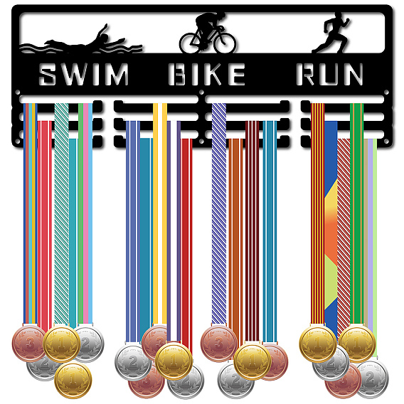 Модная железная вешалка для медалей, настенная стойка для дисплея, 3-линия, с винтами, чёрные