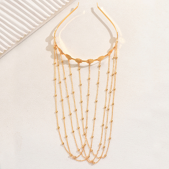 Винтажные резинки для волос с кисточками для женщин, монета и круглые бусины