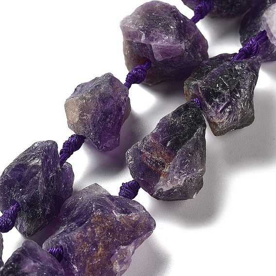 Необработанные грубые нити натурального аметиста, самородки