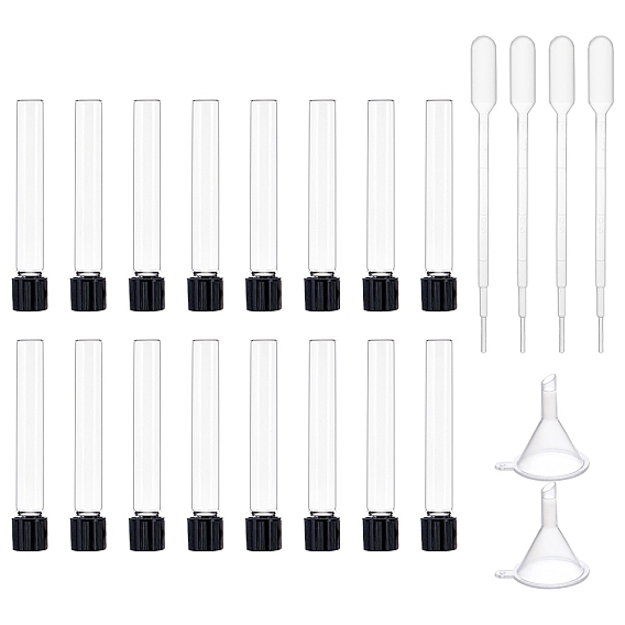 Стеклянная трубка, с пластиковой крышкой винта, колонна с плоским дном, лабораторные принадлежности