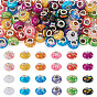 72Pcs 12 Colors Transparent Resin Rondelle European Beads, with Paillette & Platinum Tone Brass Cores, Large Hole Beads