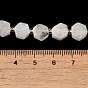Бусины из натурального радужного лунного камня, шестиугольник, с бисером