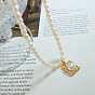 Irregular Pendant with Imitation Pearl Inlay and Delicate Freshwater Pearl Necklace for Women