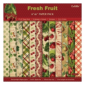 12 Sheets 12 Styles Fresh Fruit Scrapbook Paper Pads, for DIY Album Scrapbook, Background Paper, Diary Decoration