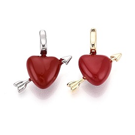 Латунь эмаль подвески, сердце прелести