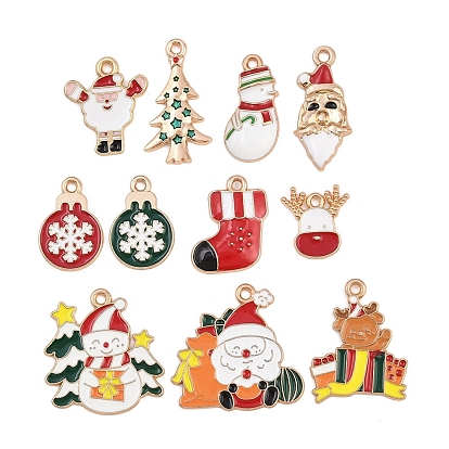 Новогодняя тема сплава эмали подвески, без кадмия и без свинца, золотой свет