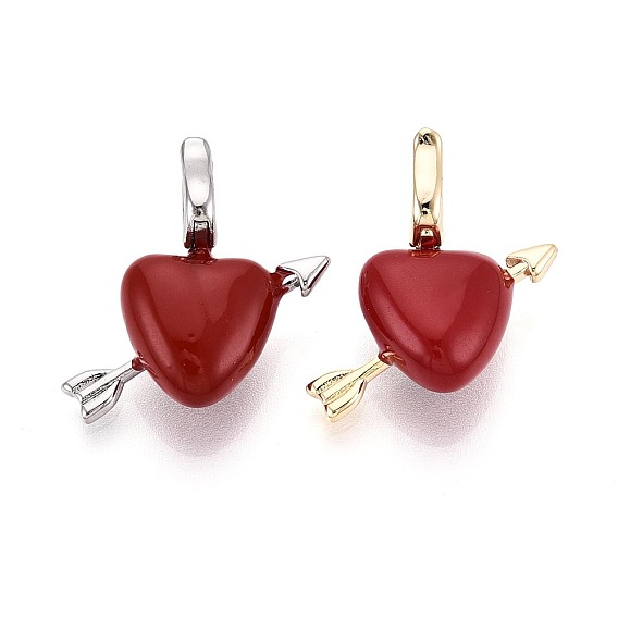 Латунь эмаль подвески, сердце прелести