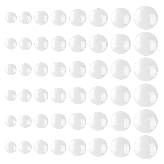 80 шт 8 стиль прозрачные стеклянные кабошоны, полукруглый