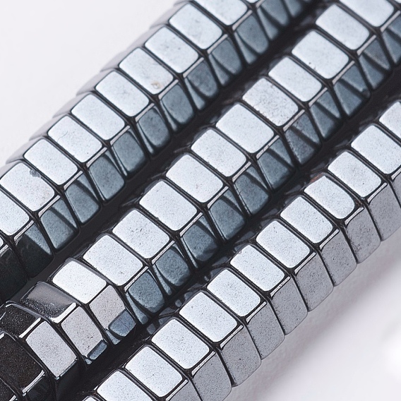 Non-magnetic Synthetic Hematite Bead Strands, Hexagon