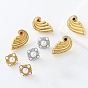 304 Stainless Steel Rhinestone Stud Earrings for Women, Sea Wave/Cross, with Imitation Pearl