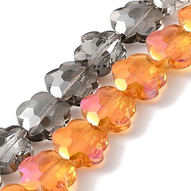 Стеклянные бусины с гальваническим покрытием , цветка сливы