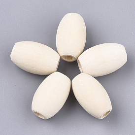 Unfinished Natural Wooden Beads, Oval