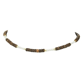 Ожерелья из бисера из натуральных ракушек, жемчуга и кокосовых дисков, с синтетическими гематита бисера