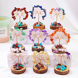 Украшения из натурального драгоценного камня дерево жизни, Медная проволока, энергетический камень фэн-шуй, подарок для женщин и мужчин, медитация