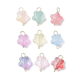 30шт. стеклянные звездочки-соединители, с 304 двойными петлями из нержавеющей стали, золотые