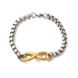 202 Stainless Steel Chain Bracelet, with 304 Stainless Steel Charm for Women