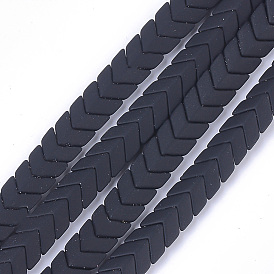 Окрашенного распылением немагнитных синтетических нитей гематита бусы, матовый стиль, стрелка / шеврон