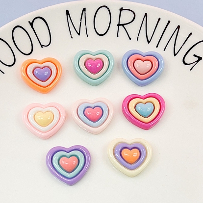 Opaque Resin Cabochons, Heart