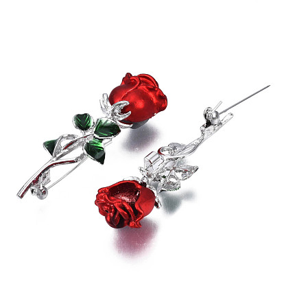 Эмалированная булавка в виде цветка розы, значок из сплава для рюкзака, без свинца и без никеля 