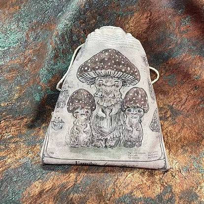 Rectangle Canvas Cloth Tarot Cards Storage Pouches, Jewelry Drawstring Storage Bags, for Witchcraft Articles Storage