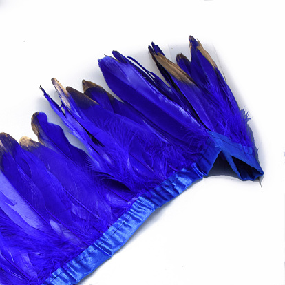 Golden Plated Goose Feather Cloth Strand Costume Accessories, Dyed