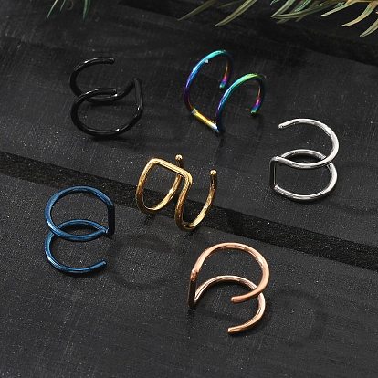 304 нержавеющая сталь 2 зажим для лески на кольцах для носа, манжеты для носа кольца