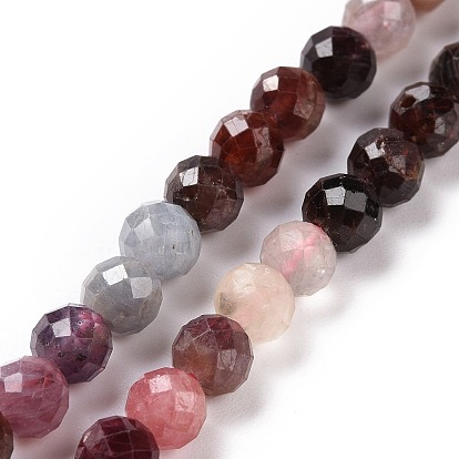 Natural Spinel Beads Strands, Faceted(64 Facets), Round, Colorful