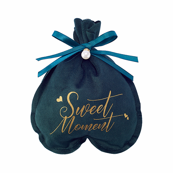 Бархатные украшения подарочные пакеты на шнурке, мешочки для конфет на свадьбу, с бисером