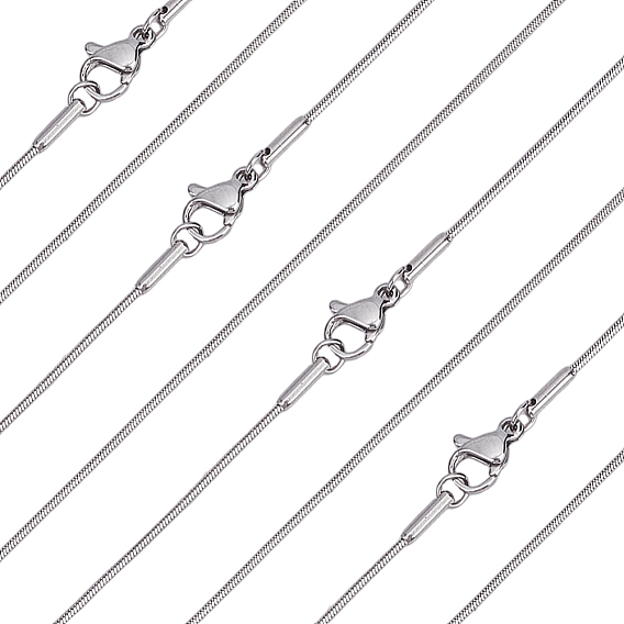 10шт 0.9мм 304 квадратные цепочки из нержавеющей стали в форме змеи, с омаром застежками