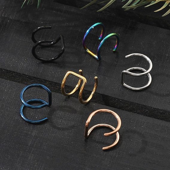 304 нержавеющая сталь 2 зажим для лески на кольцах для носа, манжеты для носа кольца