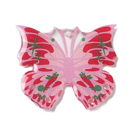 Transparent Resin Pendants, Butterfly Charms